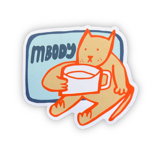 Cat Sippin' Coffee Sticker